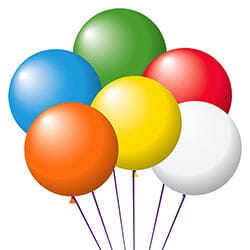 17" Latex Balloons Sales Department The Dealership Store Assorted Colors With White 