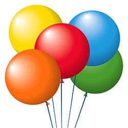 17" Latex Balloons Sales Department The Dealership Store Assorted Colors Without White 