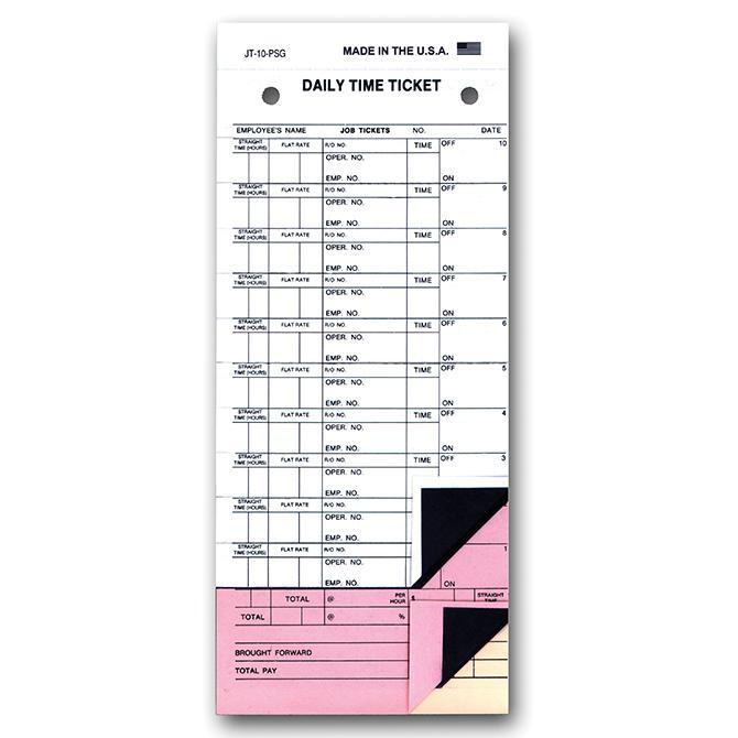 Job Time Tickets (Form JT-10 and JT-12)