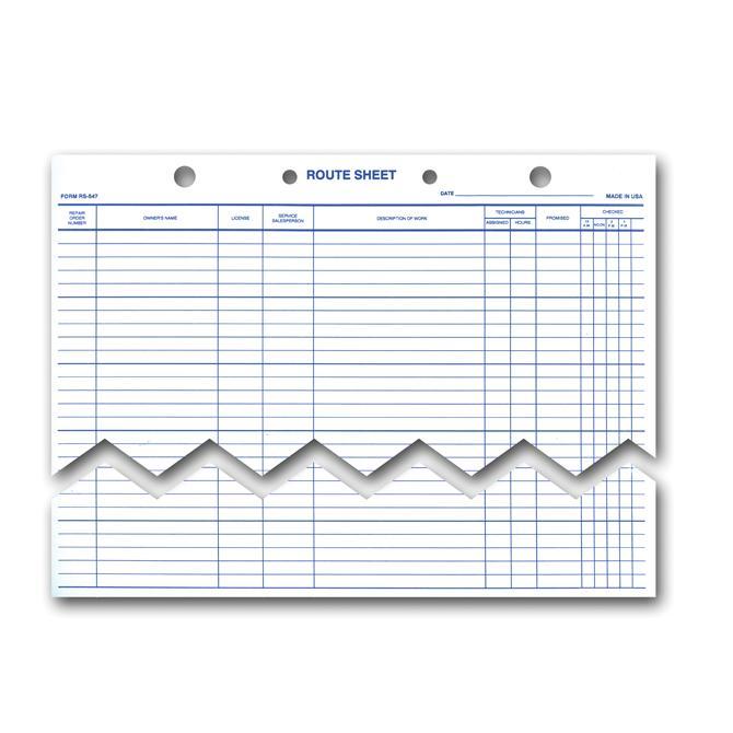 Route Sheet (Form RS-547)