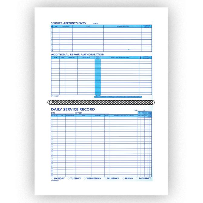 Daily Service Record Book