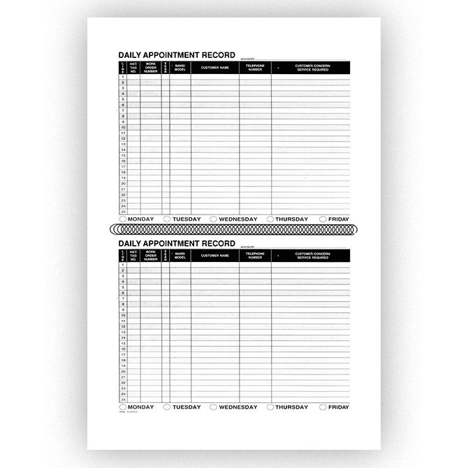 Daily Appointment Record Book