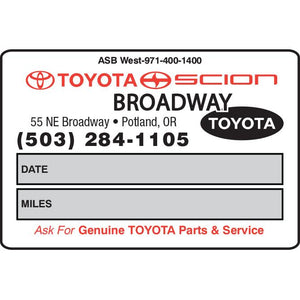 Custom Write-In Roll Reminder Stickers Service Department The Dealership Store Light Adhesive 2 5/8" x 1 7/8" 