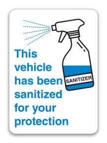 "Sanitized" Sticker Service Department The Dealership Store 