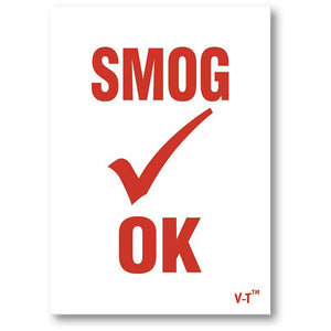 Static Cling Inspection Sticker (Safety/Smog) Sales Department The Dealership Store Smog