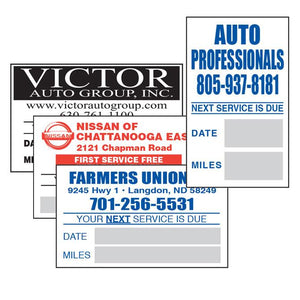 Custom Write-In Cut-Sheet Reminder Stickers Service Department The Dealership Store Light Adhesive