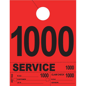 Heavy Brite™ 4 Part Service Dispatch Numbers Service Department The Dealership Store Red (1000-1999)