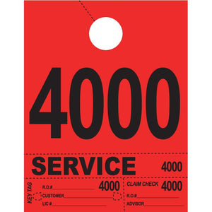 Heavy Brite™ 4 Part Service Dispatch Numbers Service Department The Dealership Store Red (4000-4999)