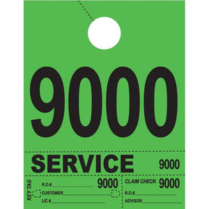 Heavy Brite™ 4 Part Service Dispatch Numbers Service Department The Dealership Store Green (9000-9999)