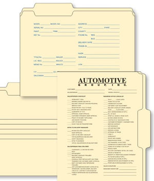 Imprinted 3 Tab File Folders Office Forms The Dealership Store