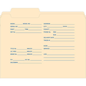 Imprinted 3 Tab File Folders Office Forms The Dealership Store