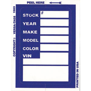 Kleer-Bak Stock Stickers Sales Department The Dealership Store Blue