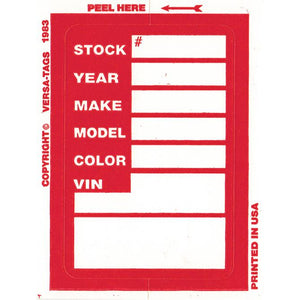 Kleer-Bak Stock Stickers Sales Department The Dealership Store Red