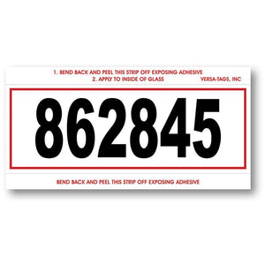 Imprinted Stock Number Mini Signs Sales Department The Dealership Store White with Red Border