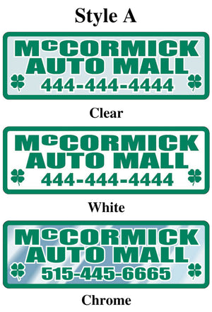 Custom Domed Auto Decals Sales Department The Dealership Store Style A White