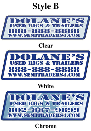 Custom Domed Auto Decals Sales Department The Dealership Store Style B White