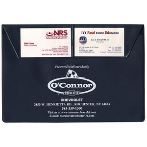 Custom Vinyl Policy Holders - Document Holder Sales Department The Dealership Store Standard Navy Blue