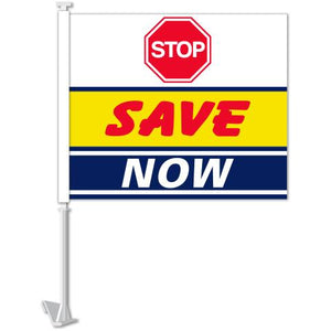 Clip-On Window Flags (Standard Flags) Sales Department The Dealership Store Stop Save Now