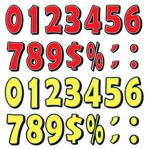 Giant Magnetic Numbers and Slogans Sales Department The Dealership Store Red with Gray Border 0