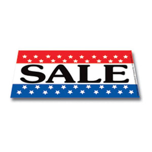 Windshield Banners Sales Department The Dealership Store Sale -Red White and Blue