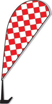 Clip-On Paddle Flags Sales Department The Dealership Store Checkered - Red