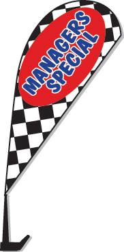 Clip-On Paddle Flags Sales Department The Dealership Store Checkered - Managers Special