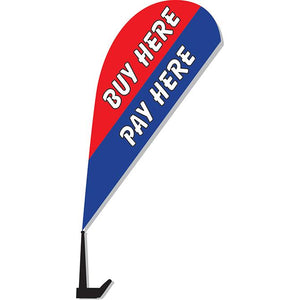 Clip-On Paddle Flags Sales Department The Dealership Store Buy Here Pay Here - Red and Blue