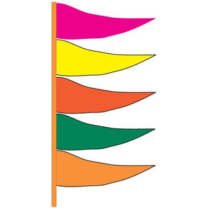 Antenna Flags - Plasticloth Triangle Flags Sales Department The Dealership Store Plasticloth - Fluorescent Multi-Color