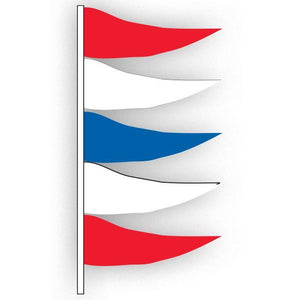 Antenna Flags - Plasticloth Triangle Flags Sales Department The Dealership Store Plasticloth - Red/White/Blue