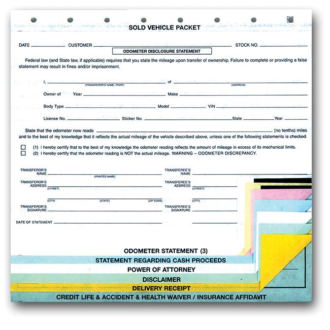 "Sold Vehicle" Combination Form