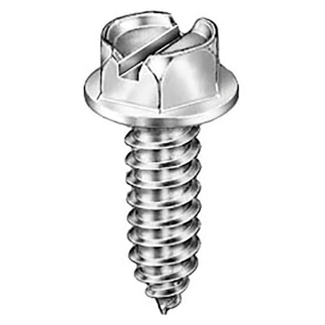 License Plate Screws - Slotted Hex Head (#14 x 3/4)