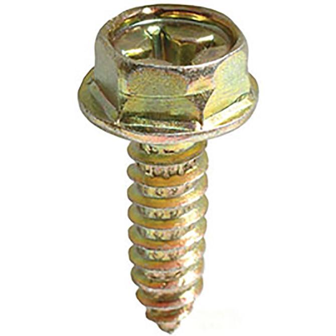 License Plate Screws - Phillips Hex Washer Head