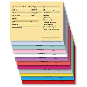 Vehicle Deal Envelopes (Deal Jackets) - Printed (100 Per Box) Sales Department The Dealership Store Buff