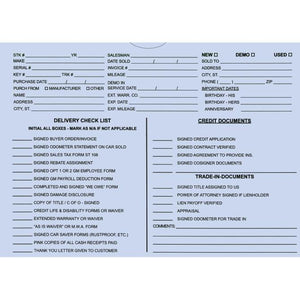 Custom Deal Envelopes (Deal Jackets) Sales Department The Dealership Store Blue