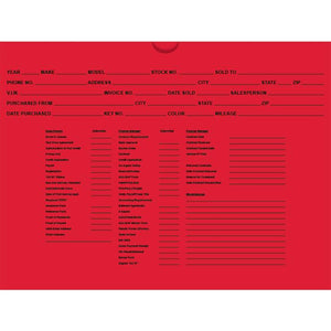 Custom Deal Envelopes (Deal Jackets) Sales Department The Dealership Store Red