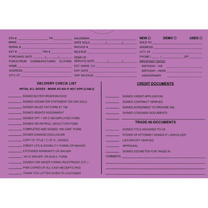 Custom Deal Envelopes (Deal Jackets) Sales Department The Dealership Store Lavender