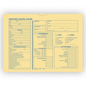 Inventory Control Deal Envelope (500 Per Box) Sales Department The Dealership Store