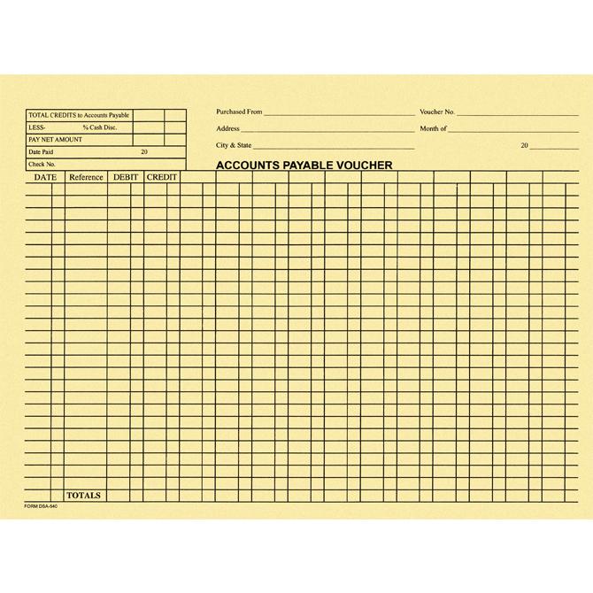 Accounts Payable Voucher Envelopes  - General Accounting Style (100 Per Box)