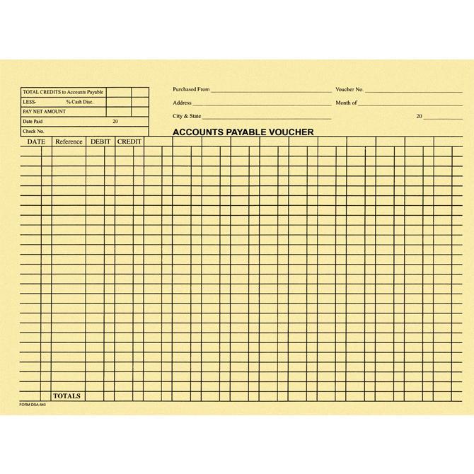 Accounts Payable Voucher Envelopes  - General Accounting Style (500 Per Box)