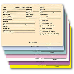 Heavy Duty Deal Envelopes (Deal Jackets) - Printed (100 Per Box) Sales Department The Dealership Store Buff