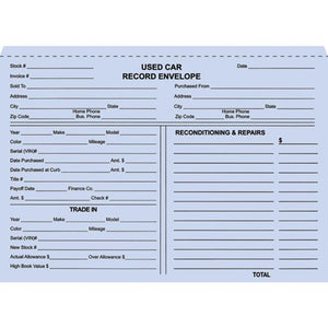 Custom Heavy Duty Deal Envelopes (Deal Jackets) Sales Department The Dealership Store Blue