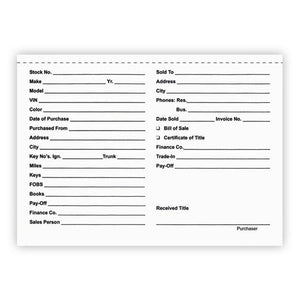 Custom Heavy Duty Deal Envelopes (Deal Jackets) Sales Department The Dealership Store White