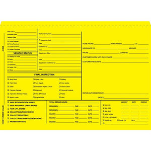 Custom Heavy Duty Deal Envelopes (Deal Jackets) Sales Department The Dealership Store Yellow