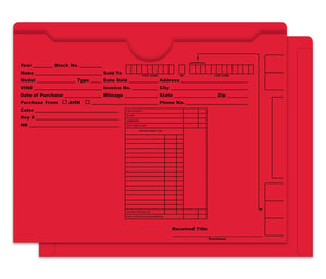 Custom Ultra Heavy Duty Deal Envelopes (Deal Jackets) Sales Department The Dealership Store Red