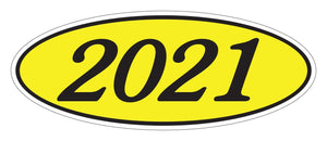 Oval Year Window Stickers Sales Department The Dealership Store 2021 Black on Yellow