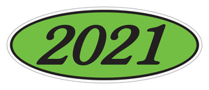 Oval Year Window Stickers Sales Department The Dealership Store 2021 Black on Green