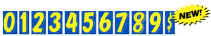 7 1/2" Number Window Stickers Sales Department The Dealership Store Yellow and Blue 0 