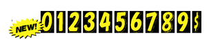 7 1/2" Number Window Stickers Sales Department The Dealership Store Yellow and Black 0 