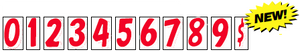 7 1/2" Number Window Stickers Sales Department The Dealership Store Red and White 0 