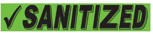 "Sanitized" Slogan Window Stickers Sales Department The Dealership Store Sanitized 